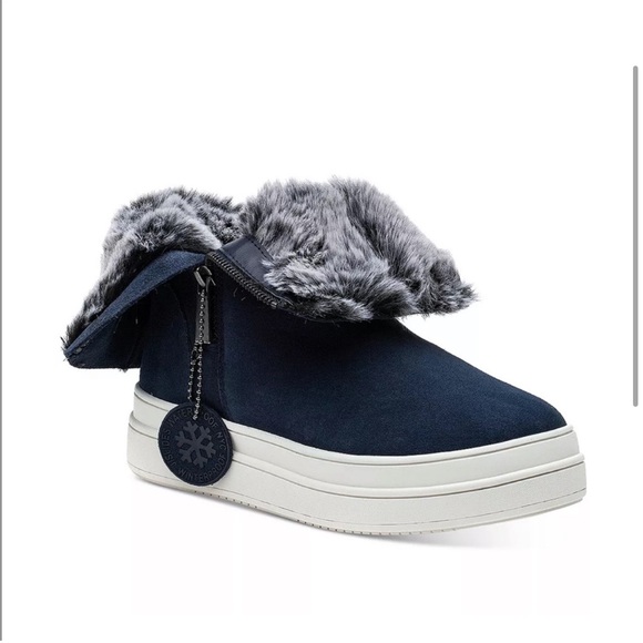 NWT J/SLIDES TRISTAN Navy Waterproof Suede Sneaker Boot - Picture 2 of 16